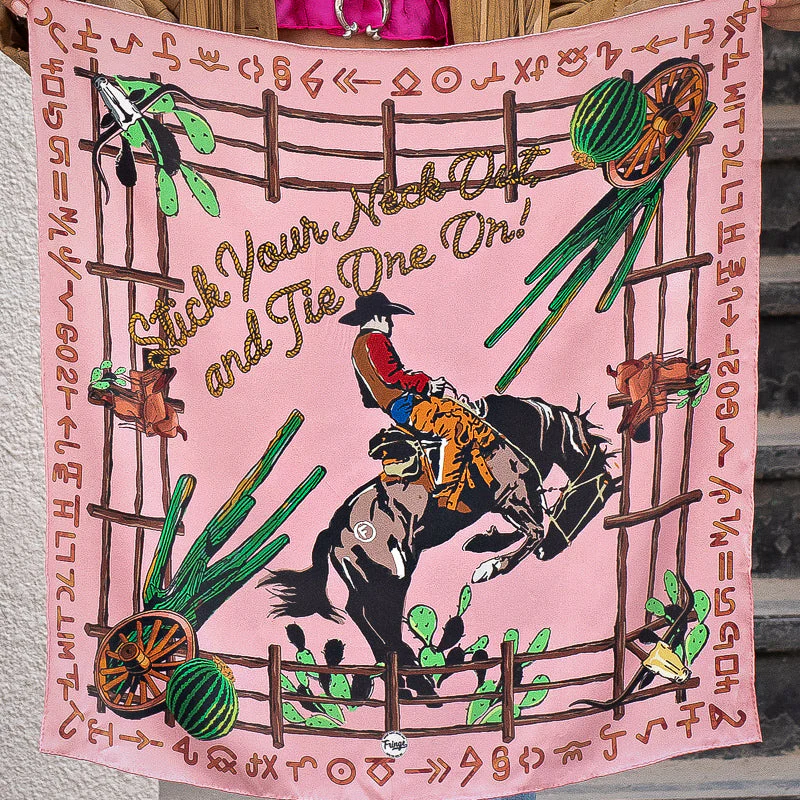 Fringe "Stick Your Neck Out and Tie One On" by Ron Bonge Silk Wild Rag