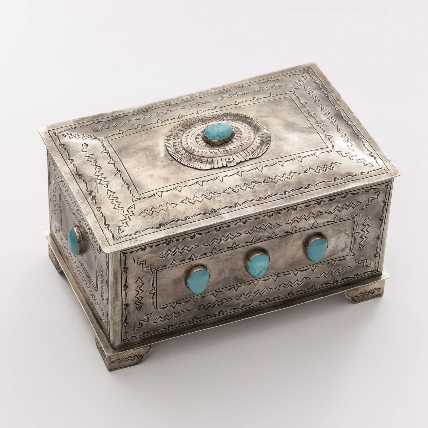 Nine Stone Box with Turquoise