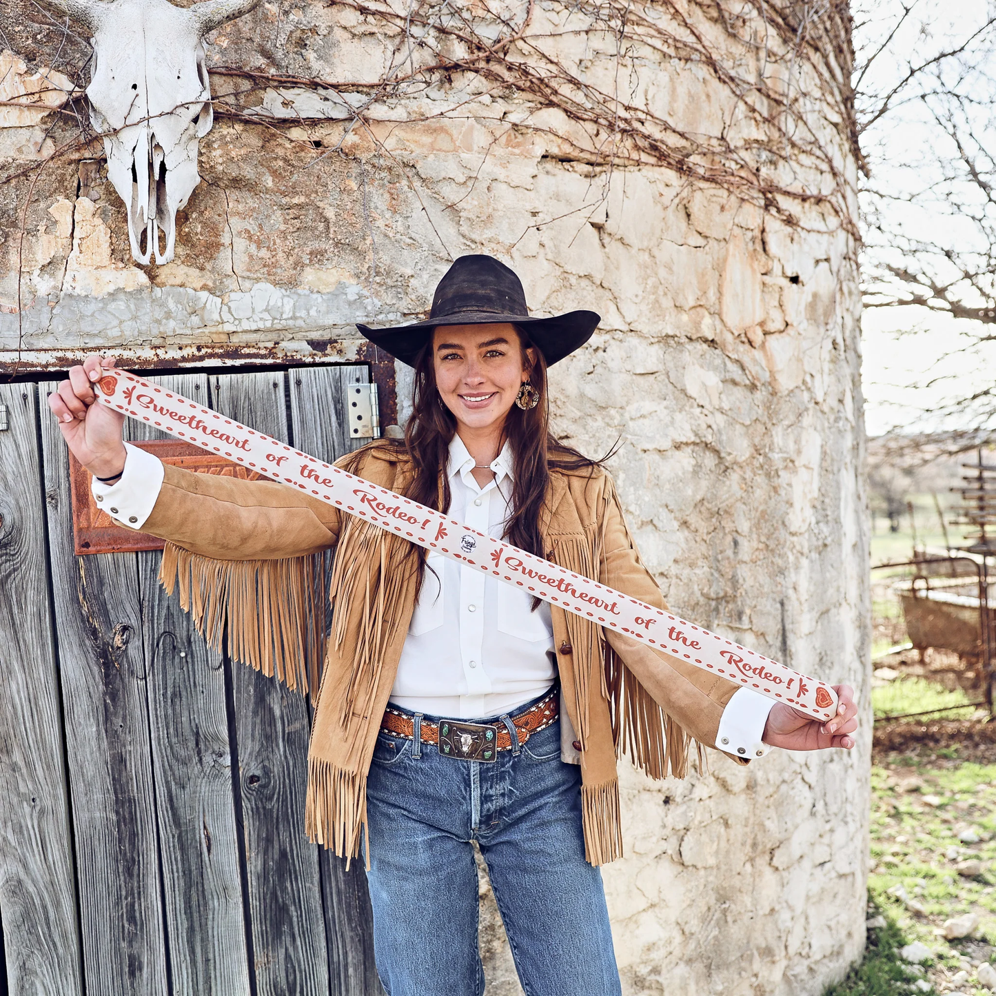 Fringe "Sweetheart of the Rodeo" Silk Twilly