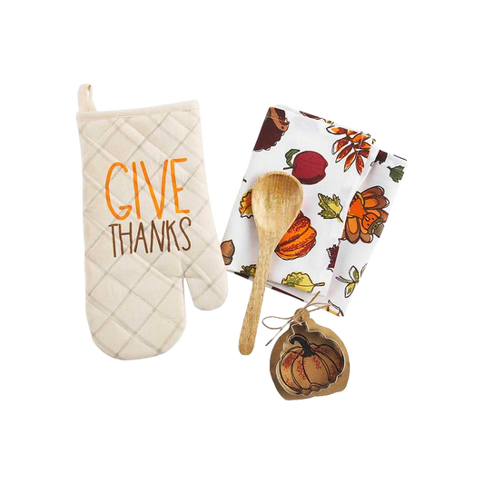 Give Thanks Thanksgiving Oven Mitt Set