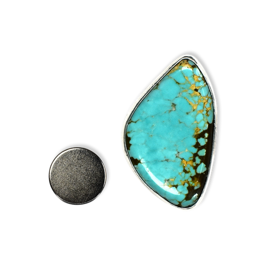 Hallett Peak Medium Triangular Magnetic Hat Pin - Number 8 Turquoise