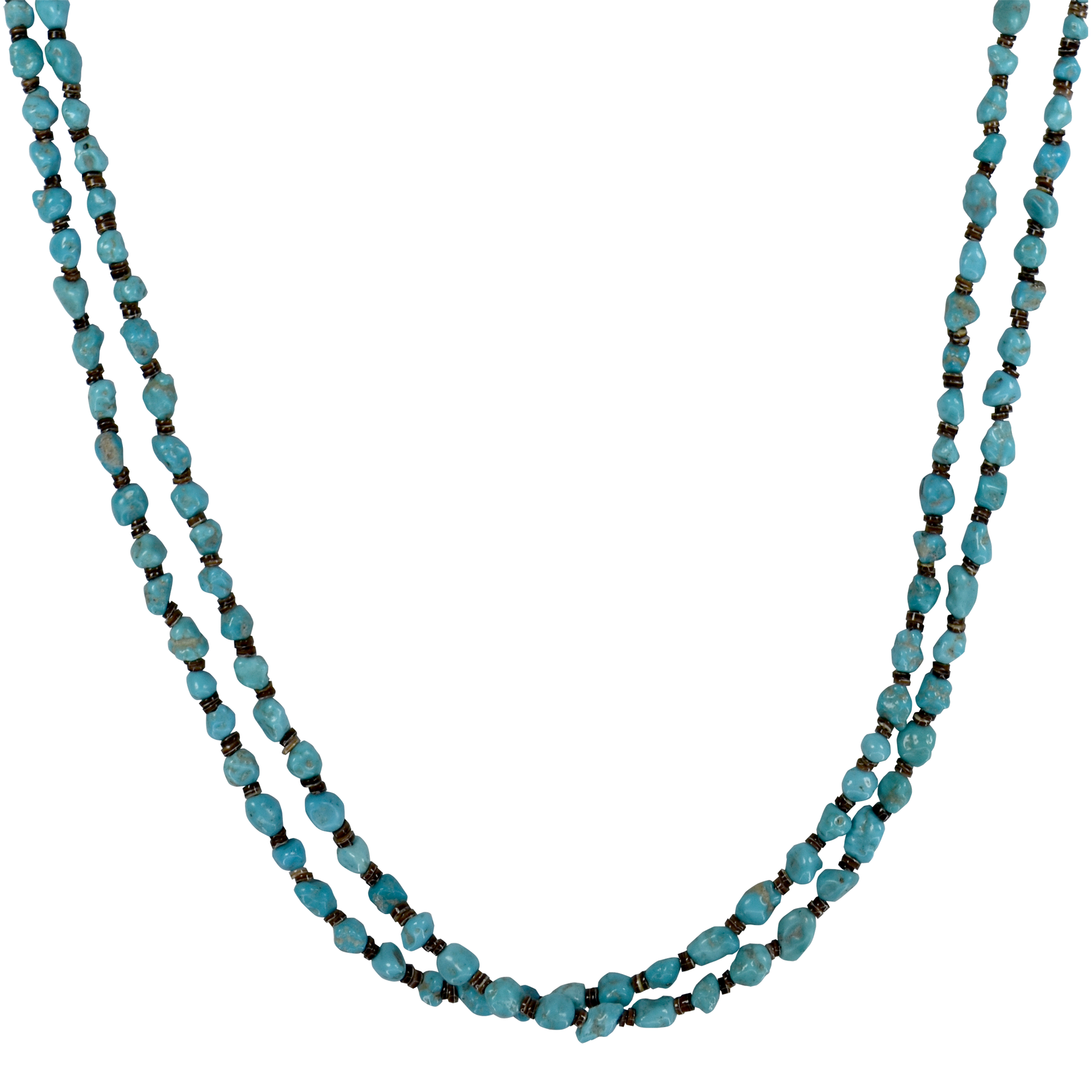 Two-Strand Turquoise Nugget & Heishi Shell Necklace by Teller