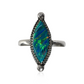 Tooled Blue Opal Diamond Shaped Ring