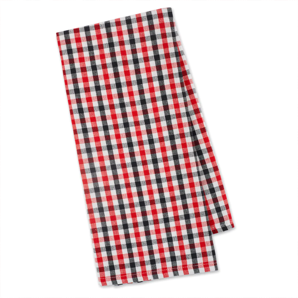 Small Red & Black Plaid Barbecue Dish Towel and Spatula Set