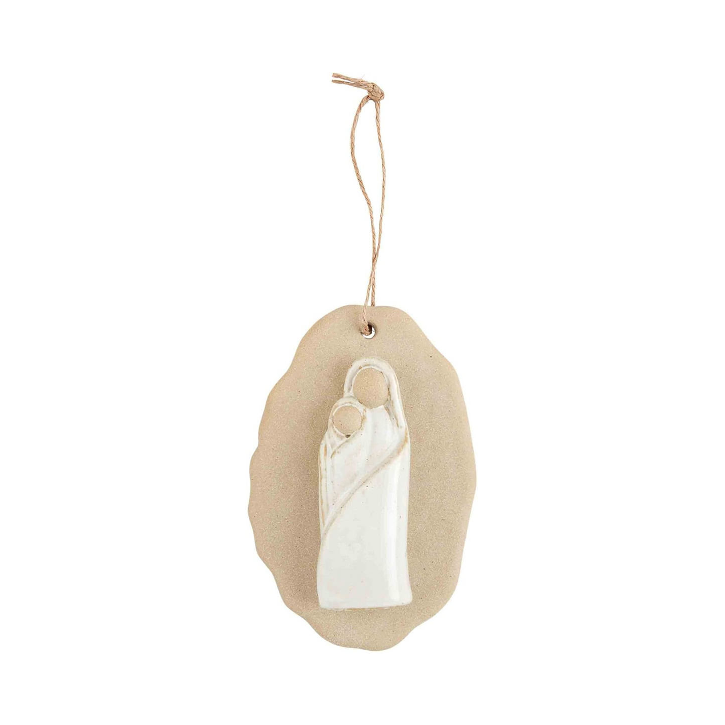 Milk Glaze Stoneware Nativity Ornament