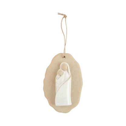 Milk Glaze Stoneware Nativity Ornament
