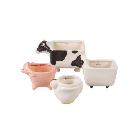 Ceramic Farm Animal Measuring Cups - Set of 4