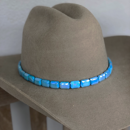 Christina Greene Faceted Hat Band with Leather Tie