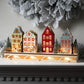 Wooden Lighted Houses Christmas Scene