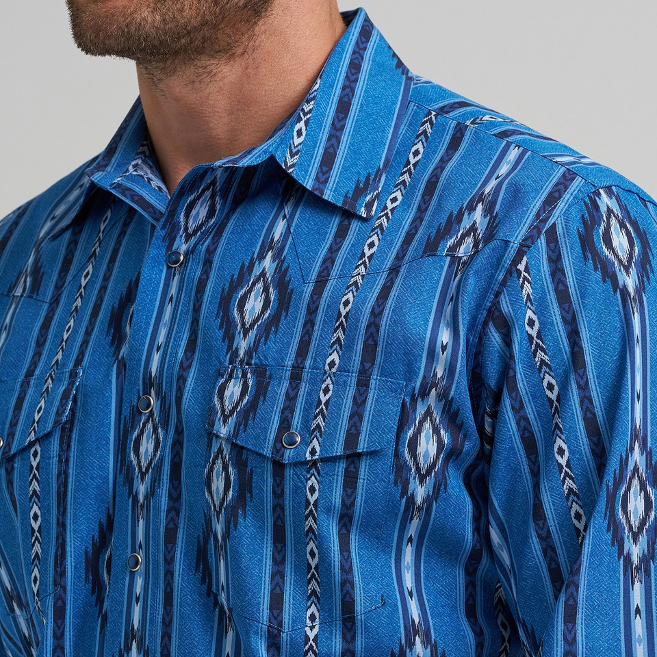 Wrangler Men's Checotah Long Sleeve Western Snap Shirt