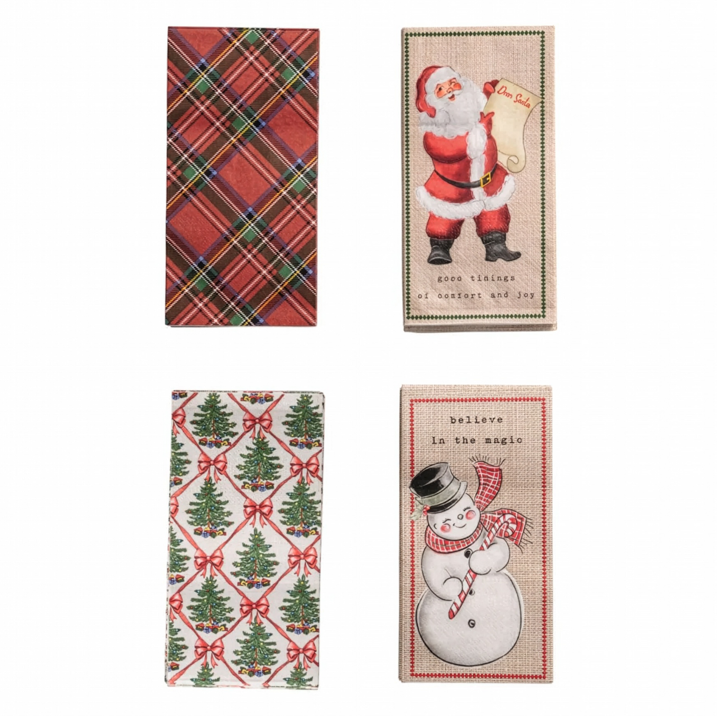 Christmas Linen Textured Paper Guest Towels