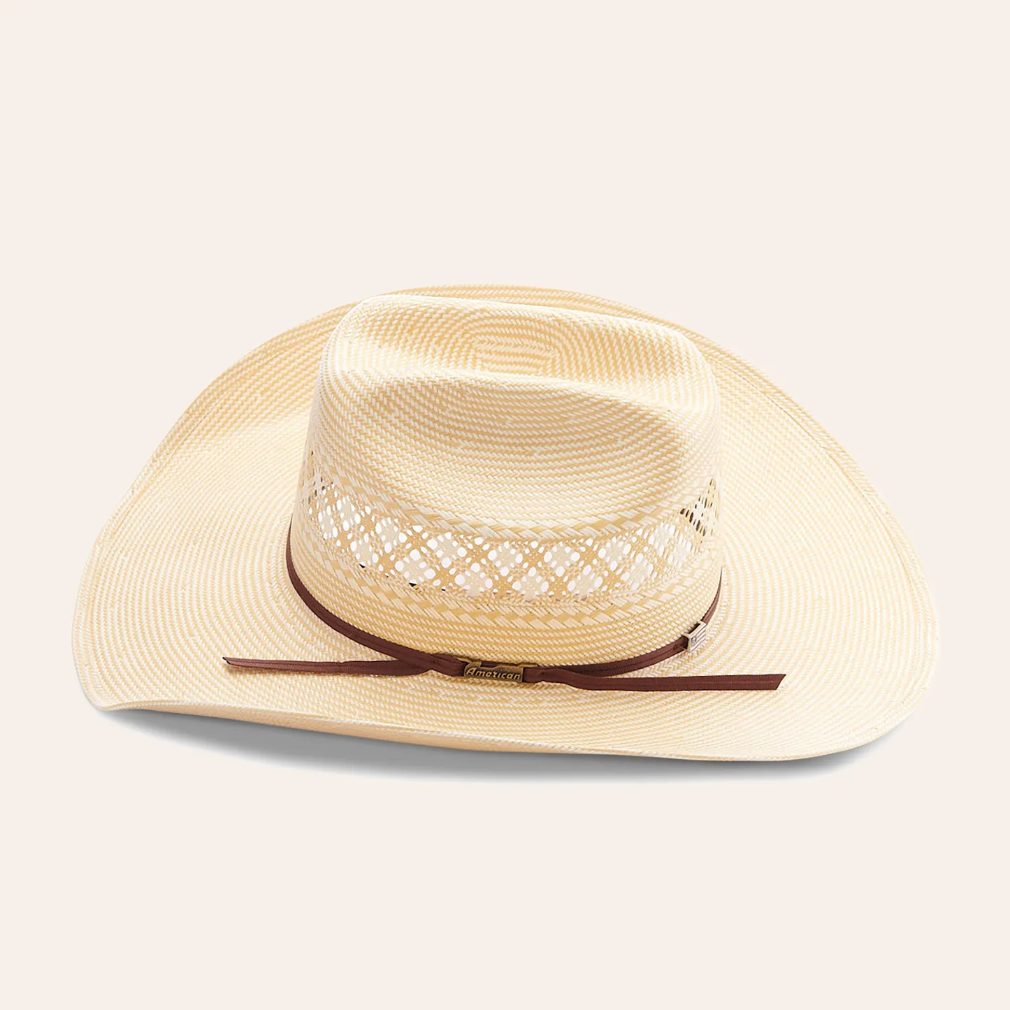 American Hat Co. 1011: Two-Toned Cattleman Crown Straw Cowboy Hat