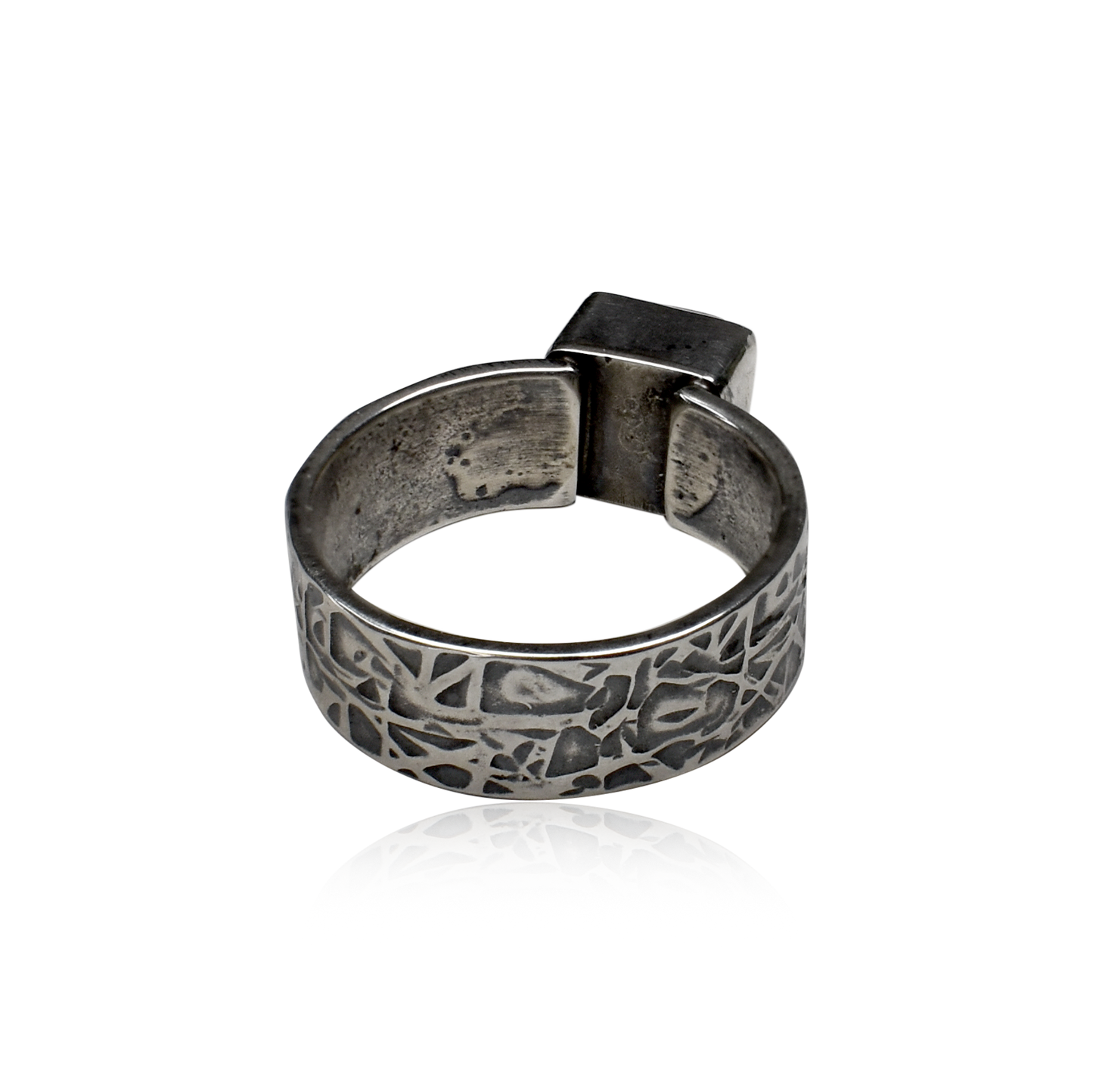 Canyon Ember Square Coral Ring by Travis Teller