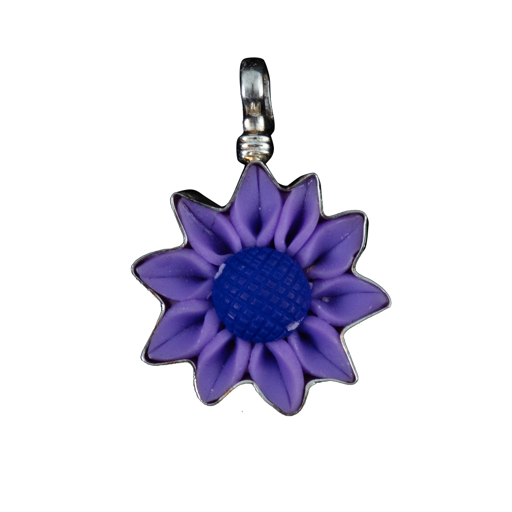 Coreen Cordova Purple Daisy Resin Pendant