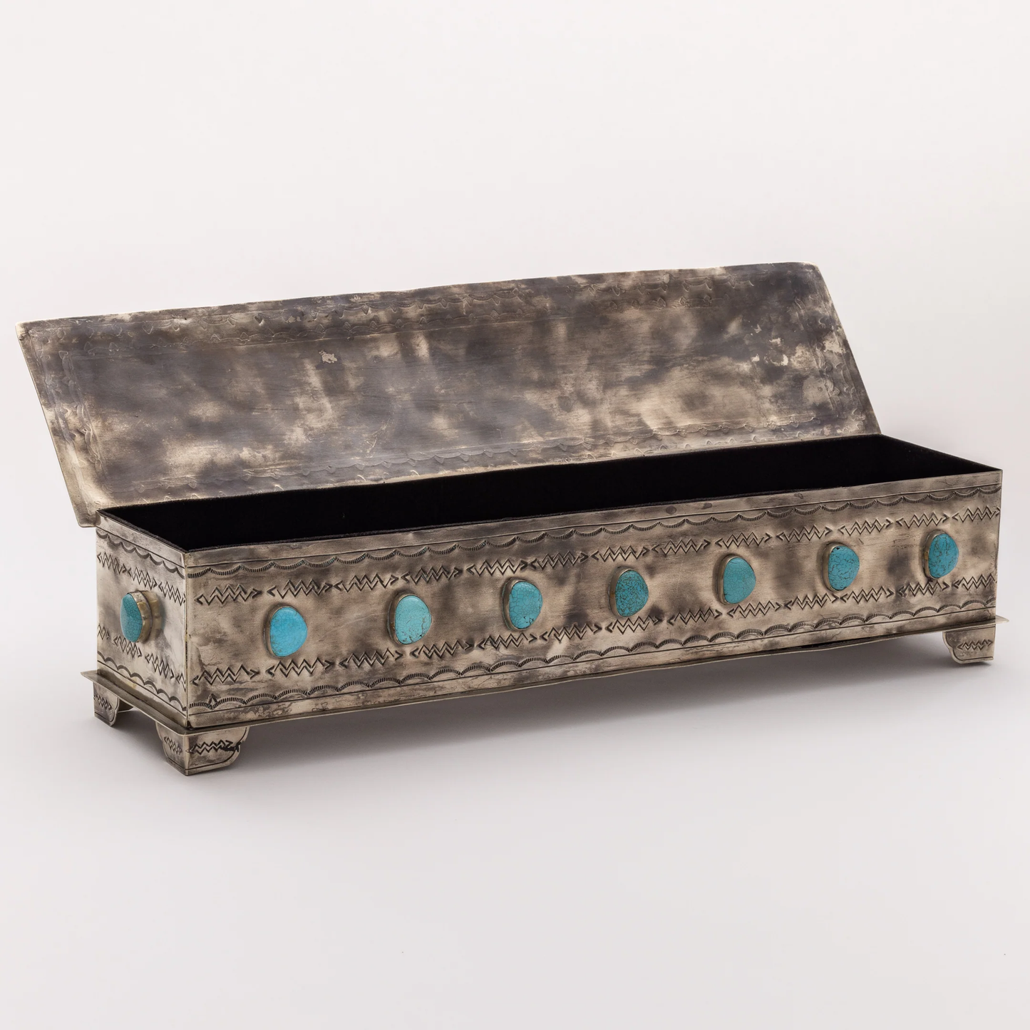 Large Mantle Box with Turquoise