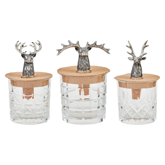 Antler Glass & Bottle Stopper Set