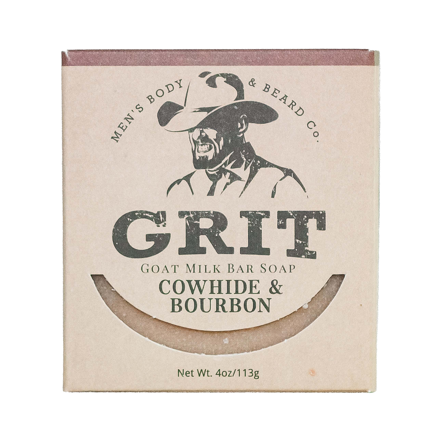 Grit Beard Co. Goat Milk Bar Soap - Cowhide & Bourbon