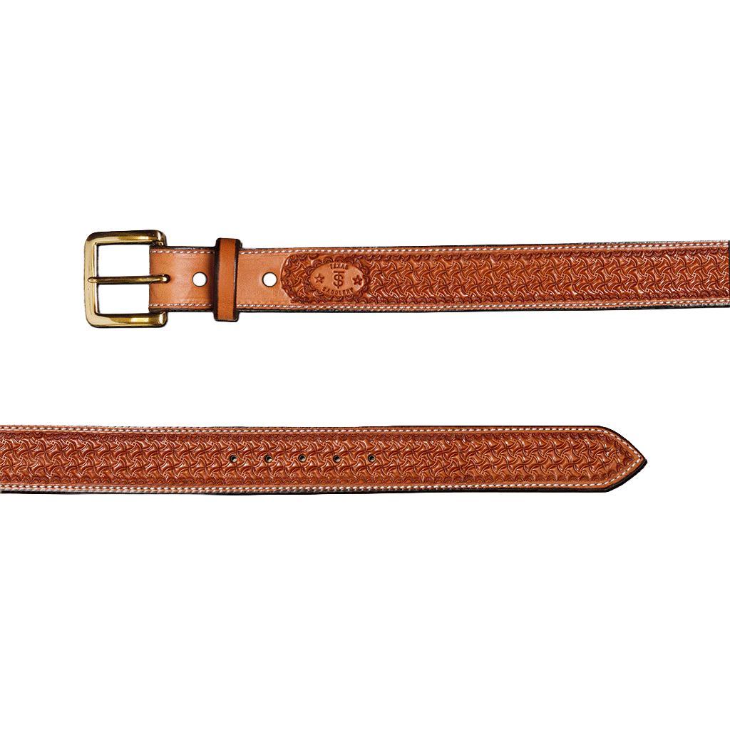 Texas Saddlery Spider Stamped Leather Belt