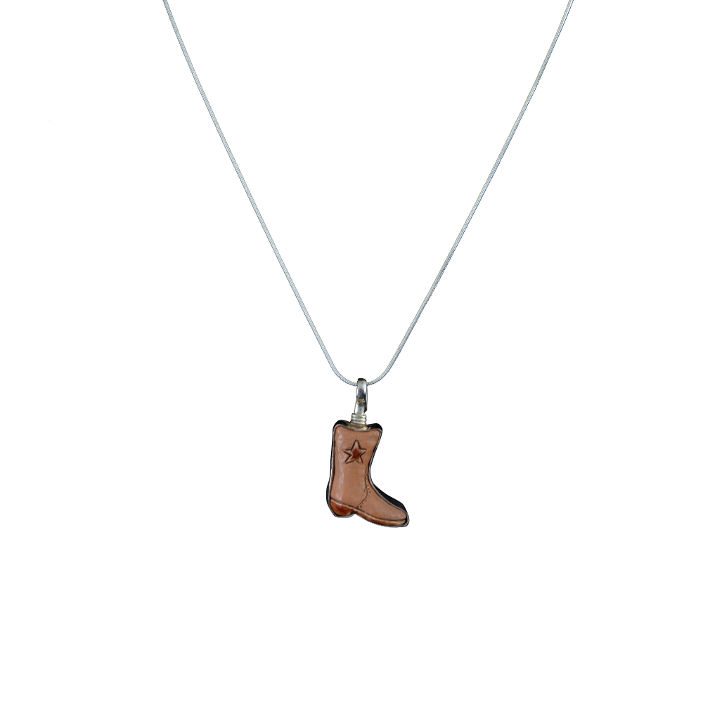 Coreen Cordova Light Brown Star Boot Resin Pendant