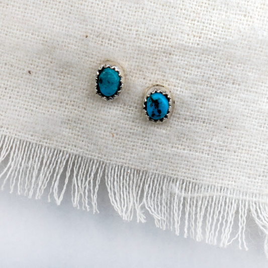 Raw Turquoise Stud Earrings