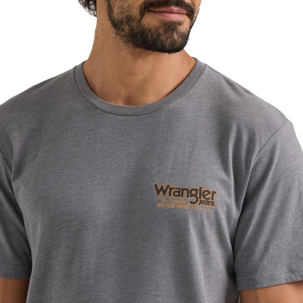 Wrangler Men's Cowboy Tested Graphic Short Sleeve Tee - Grey Heather