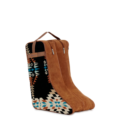 Southwest Arrow Fabric Boot Bag - Chocolate