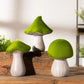 Faux Moss Resin Mushroom Figurines