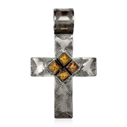 Picture Jasper Cluster Cross Pendant by Rocki Gorman