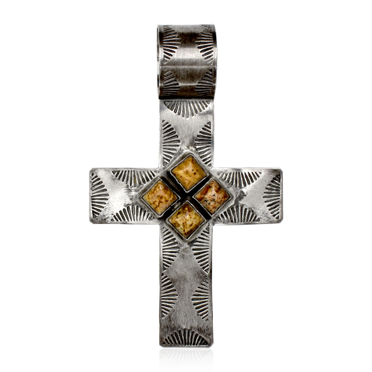 Picture Jasper Cluster Cross Pendant by Rocki Gorman