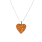 Coreen Cordova "Orange Doily Heart" Wooden Pendant