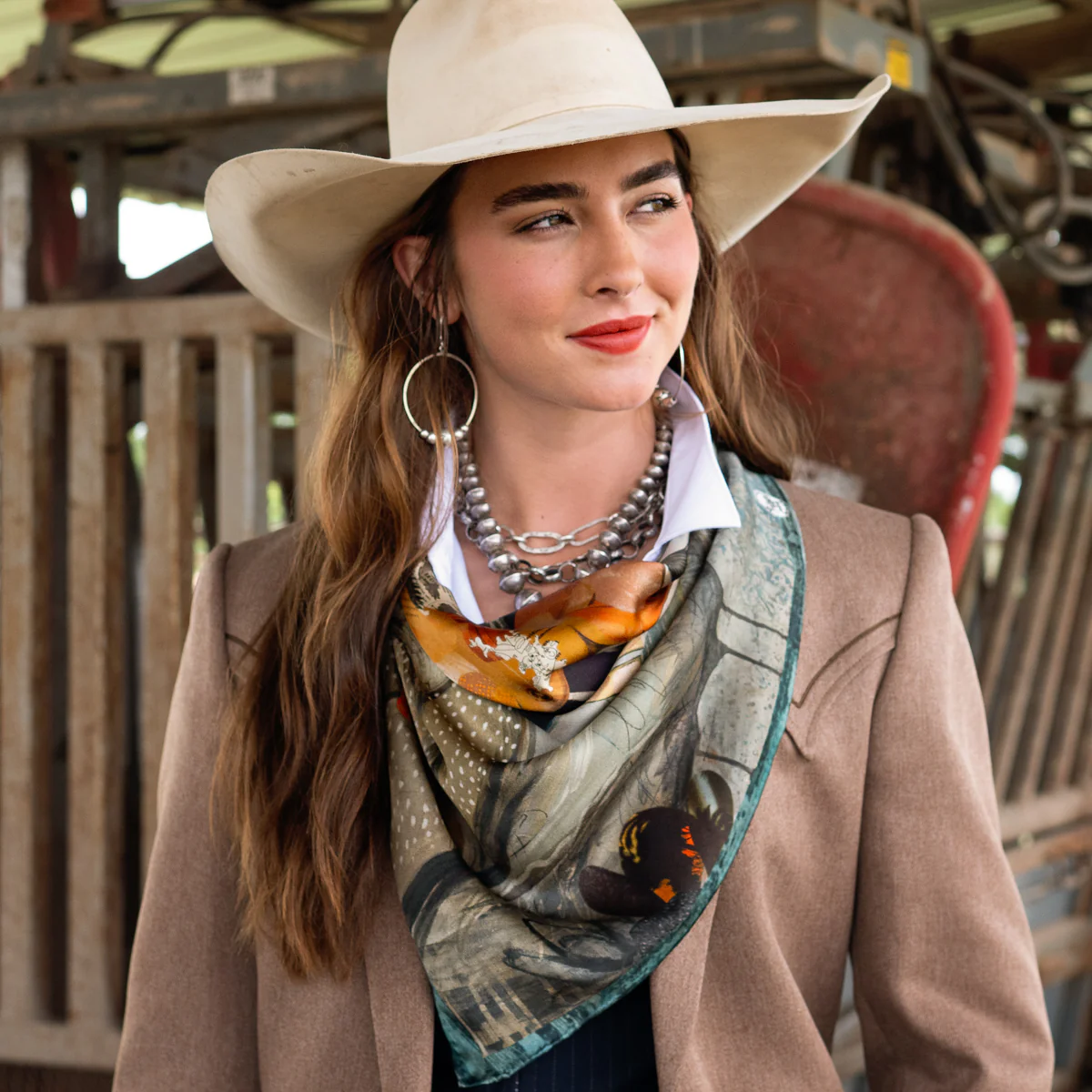 Fringe "Blue Melodies" by Dolan Geiman Silk Wild Rag