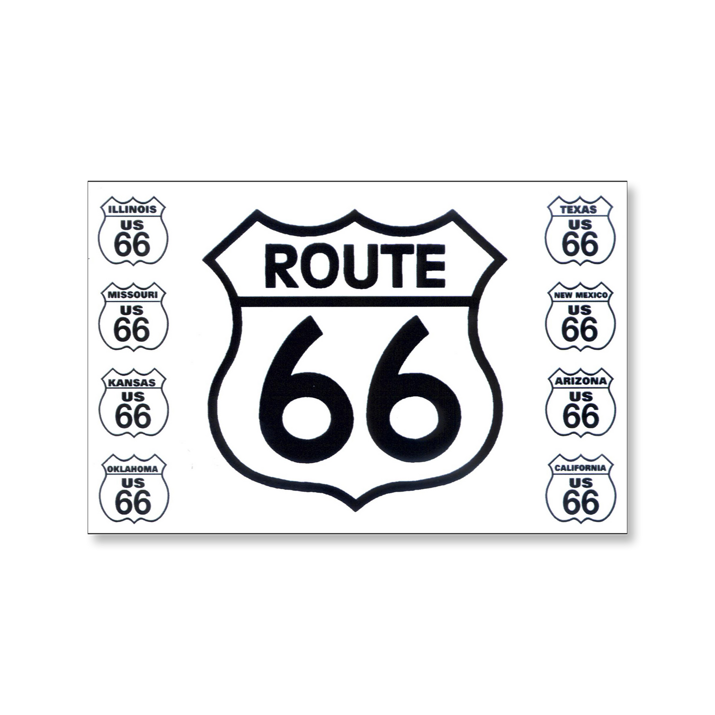 Route 66 State Shields Postcard