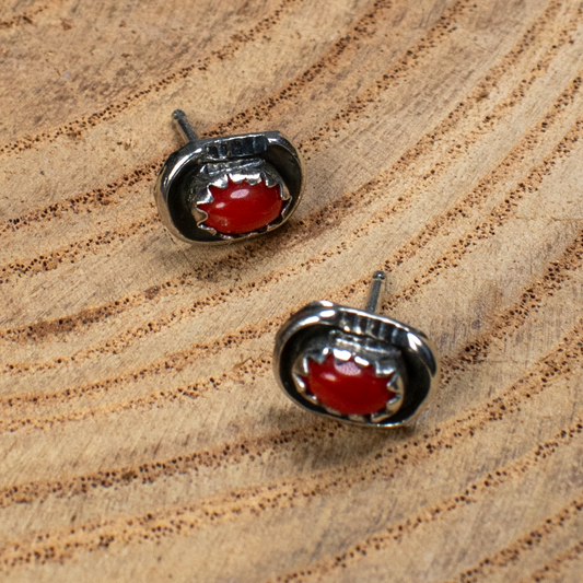 Oblong Shadowbox Stud Earrings