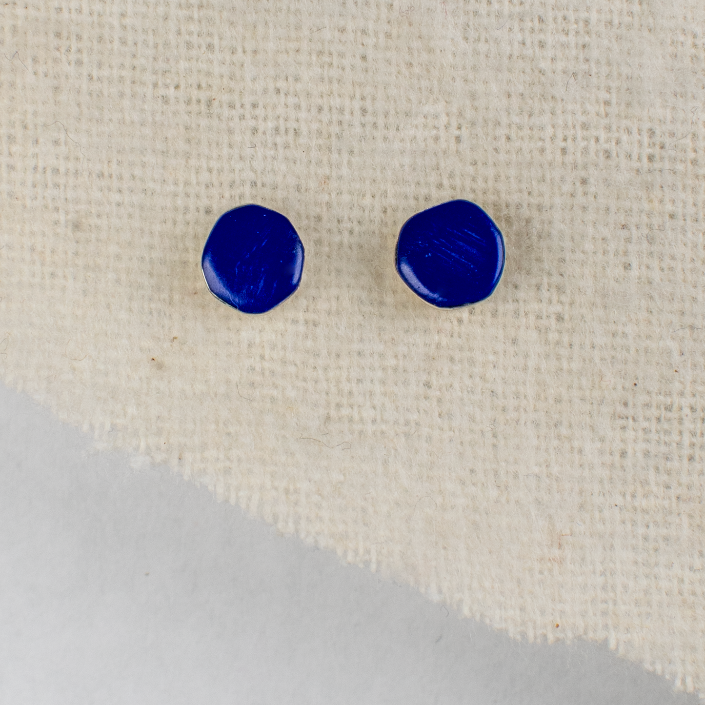 Round Lapis Lazuli Stud Earrings by Celena Rosetta