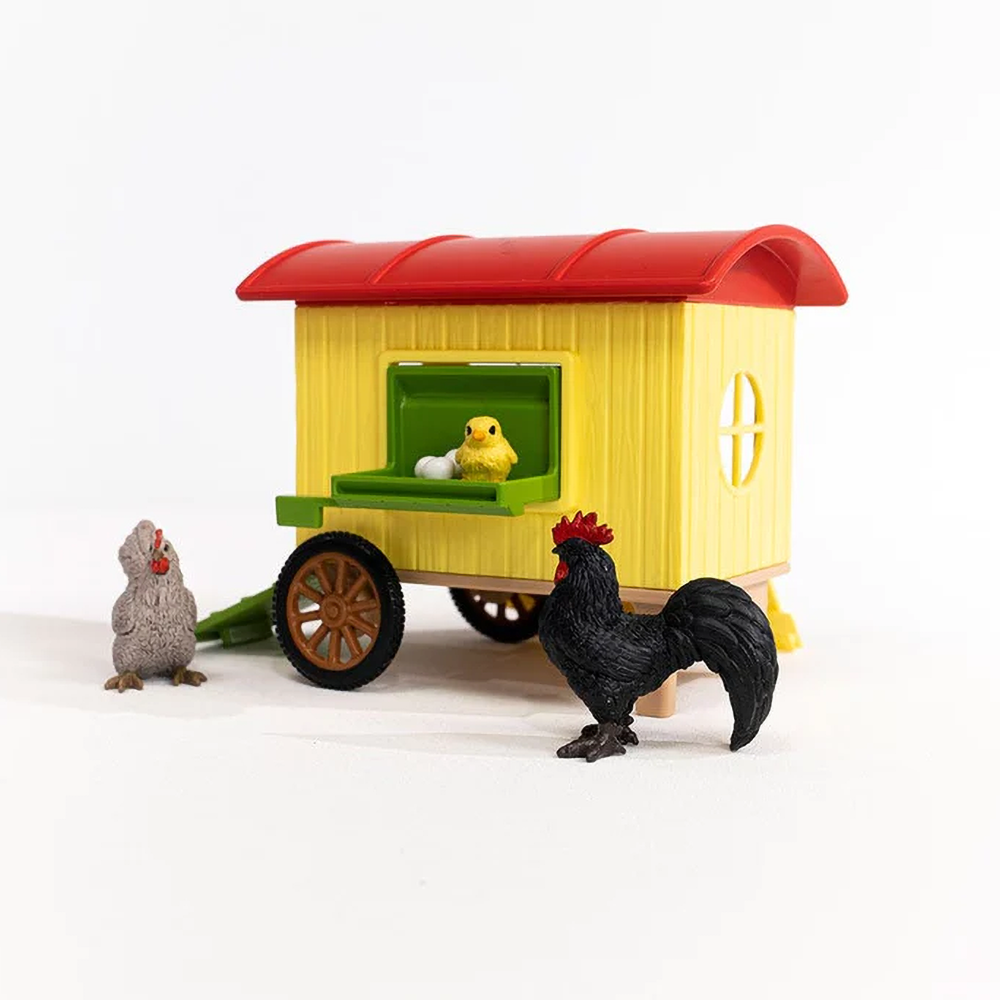 Mobile Chicken Coop Figurine
