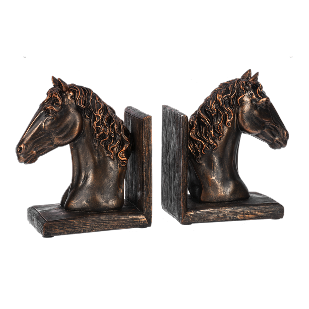 Antique Bronze Horse Bookend - Pair