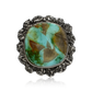Painted Earth Square Royston Turquoise Ring by Benajmin Piaso