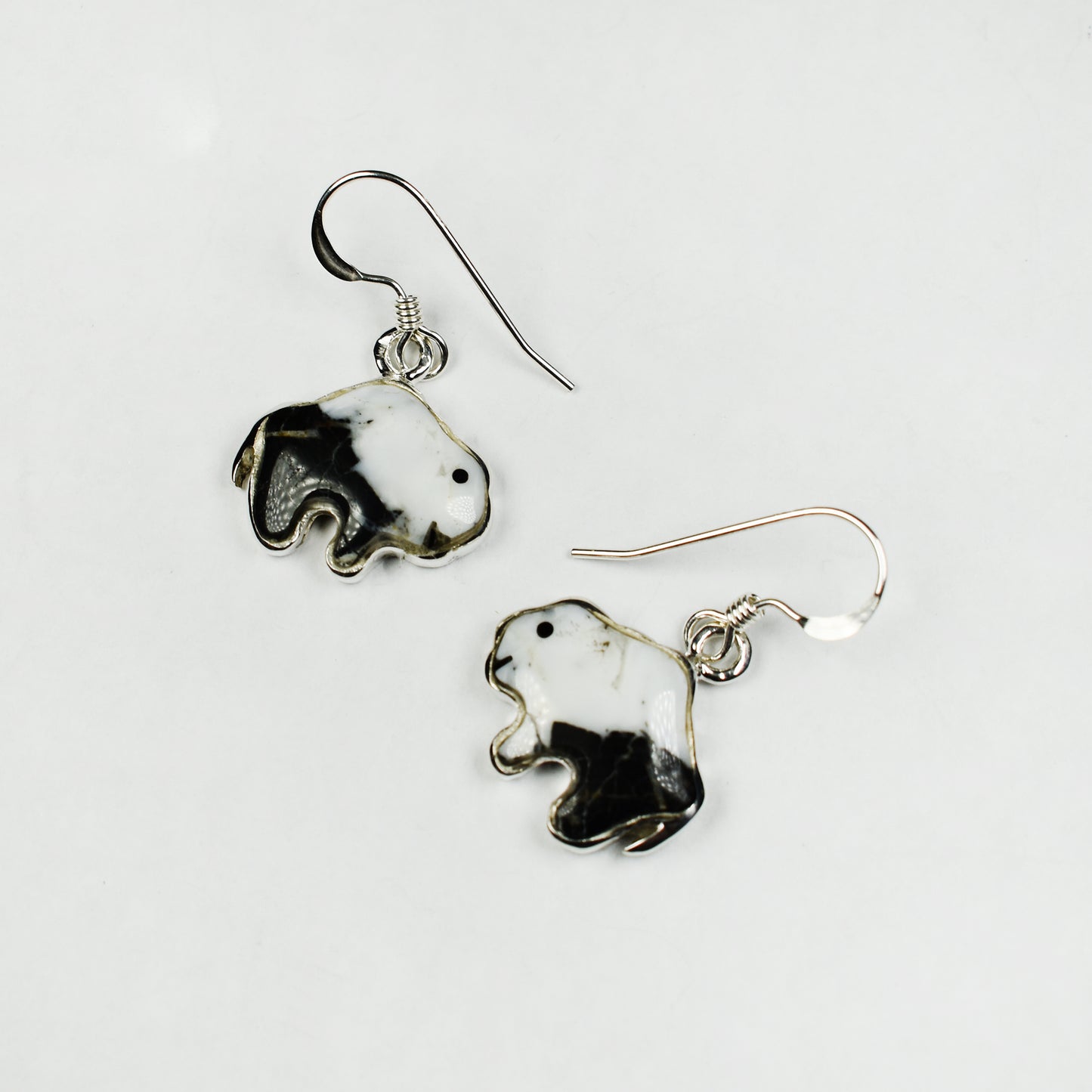 White Buffalo Bison Earrings