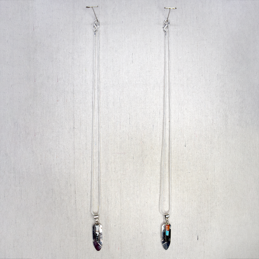 Feather Pendant Necklace with Center Inlay by Marilyn Yazzie