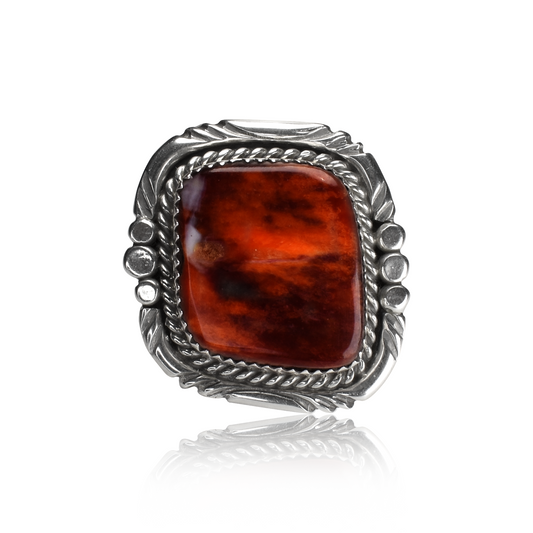 Asymmetrical Square Spiny Oyster Ring