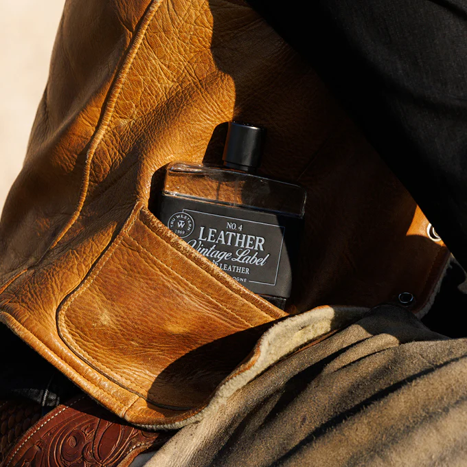 Tru Western No. 4 Leather Vintage Label Deep Leather Cologne 3.4 oz.