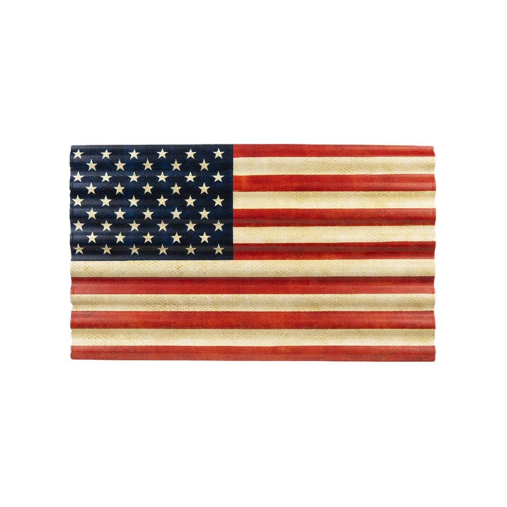 Corrugated Steel American Flag Wall Decor