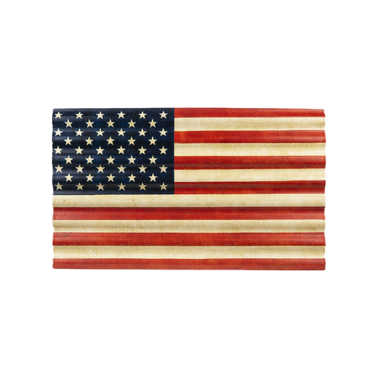 Corrugated Steel American Flag Wall Decor