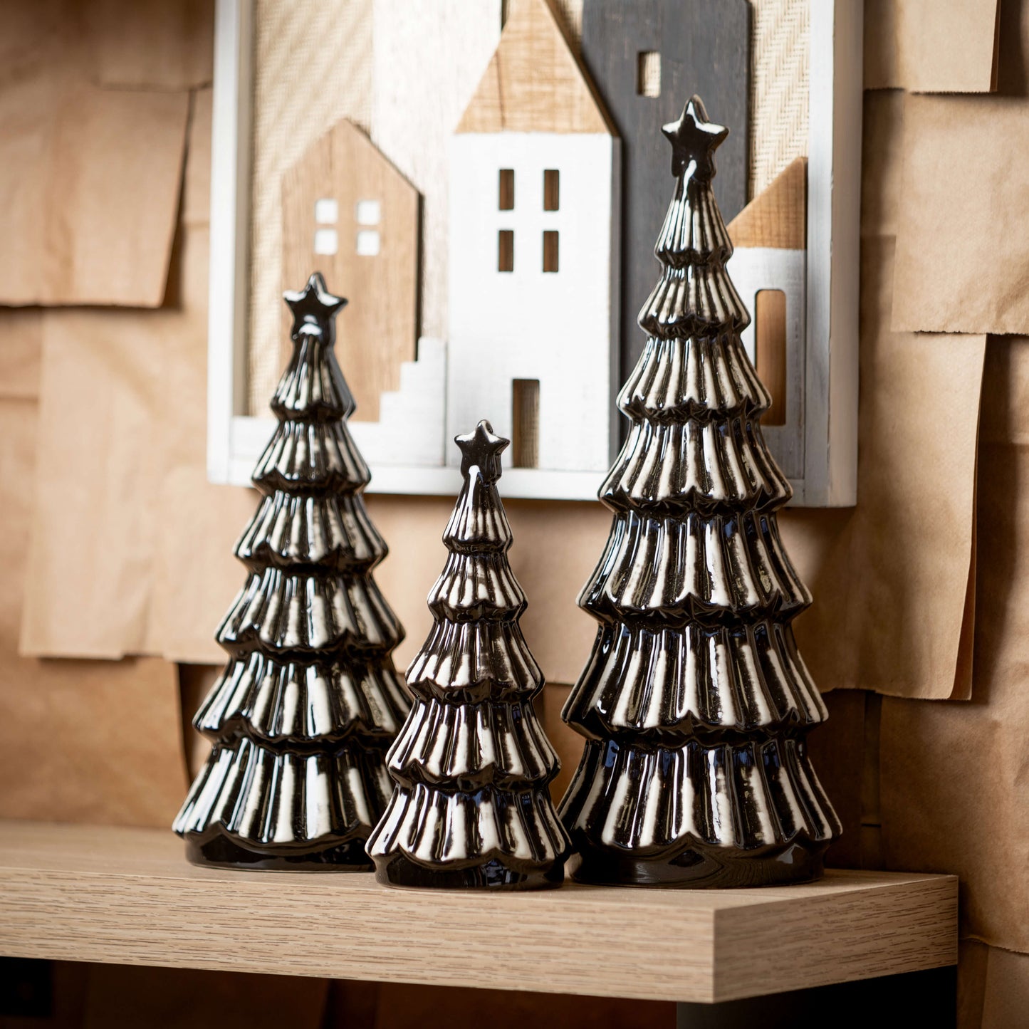 Modern Black Ceramic Christmas Tree