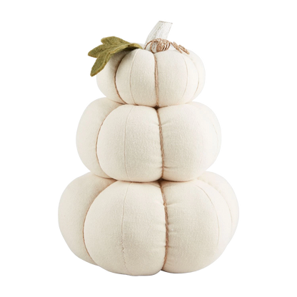 Cream Stacked Fabric Pumpkin