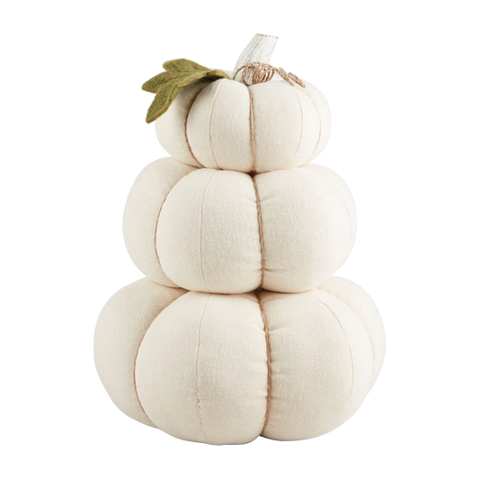 Cream Stacked Fabric Pumpkin