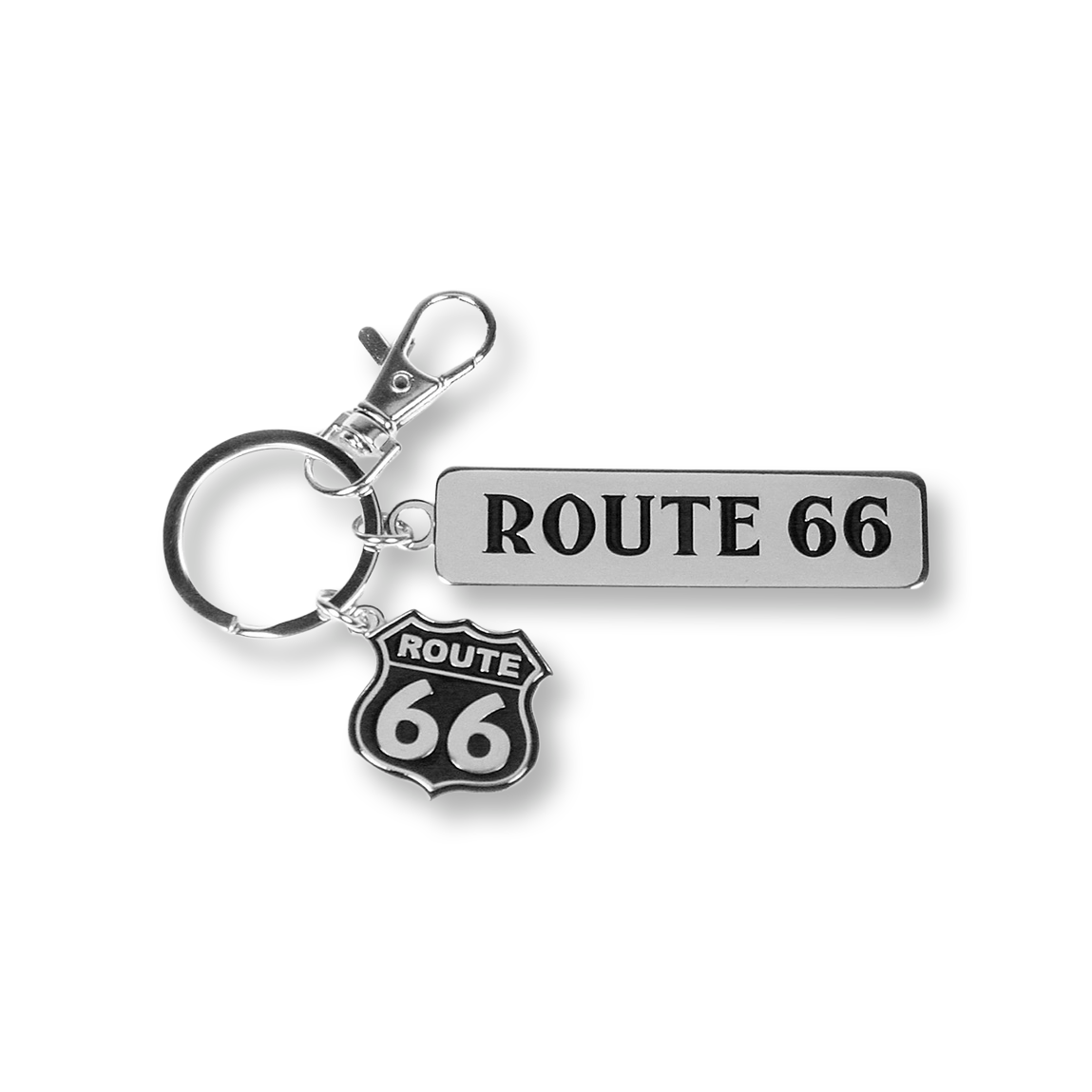 Route 66 Metal Charm Keychain