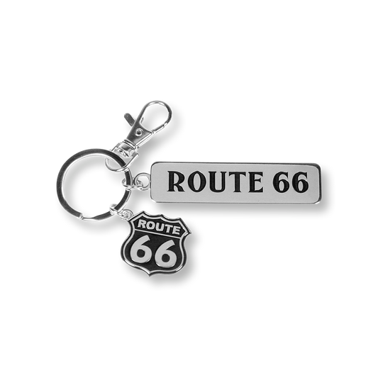 Route 66 Metal Charm Keychain