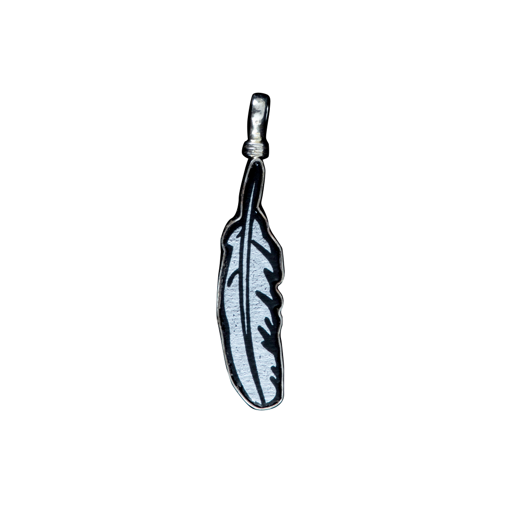 Coreen Cordova Small Silver Feather Pendant