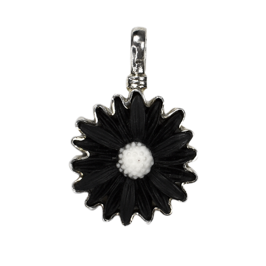 Coreen Cordova Black Daisy Resin Pendant